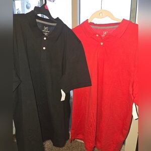George Classic Black and Red Polo Shirts 2pc  Size L